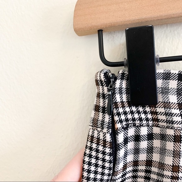 Boohoo Classic Straight Leg Houndstooth Plaid Trouser Pant 4 - Picture 4 of 8